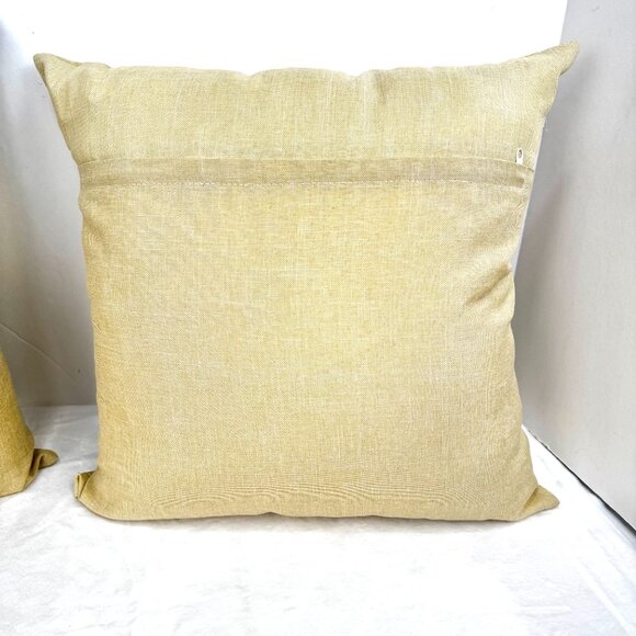 Charles Gallen Irish Linen Embroidered Wildflower Throw Accent Pillows 16x16" - Picture 5 of 16